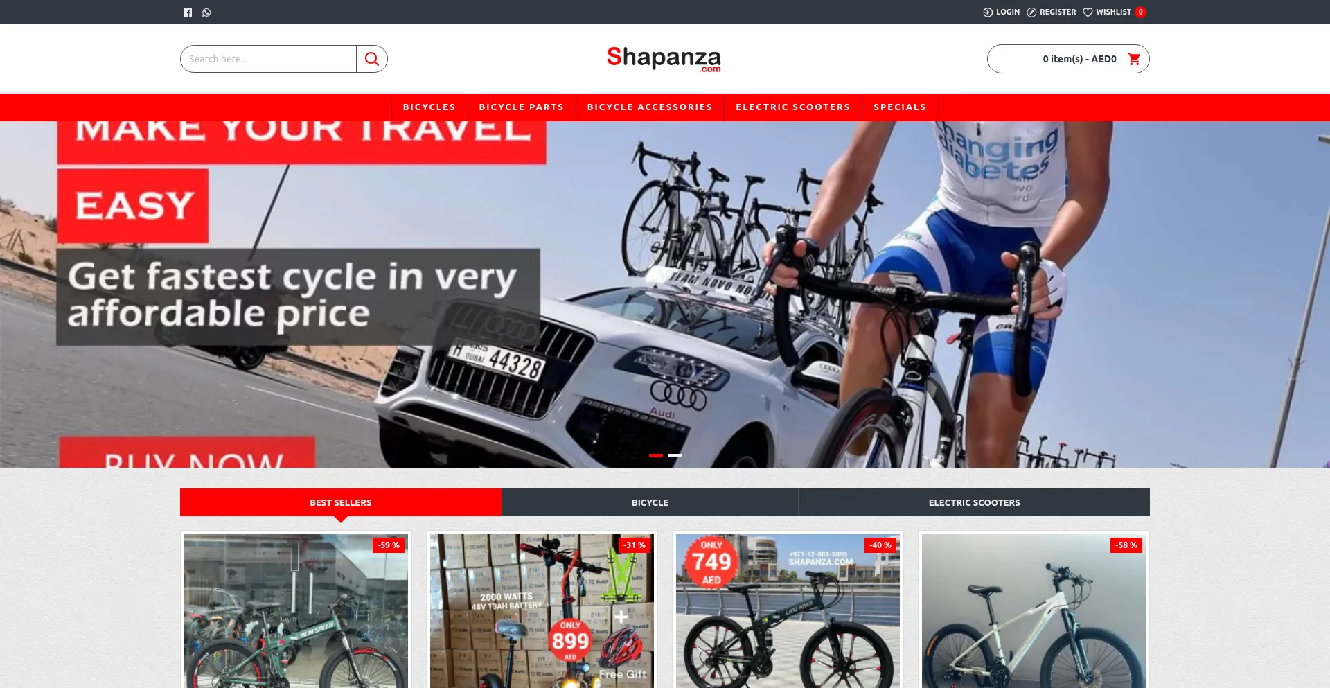 Website screenshot of Shapanza.com