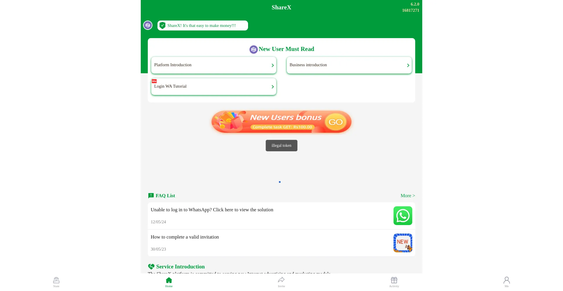 Website screenshot of Sharex1.com