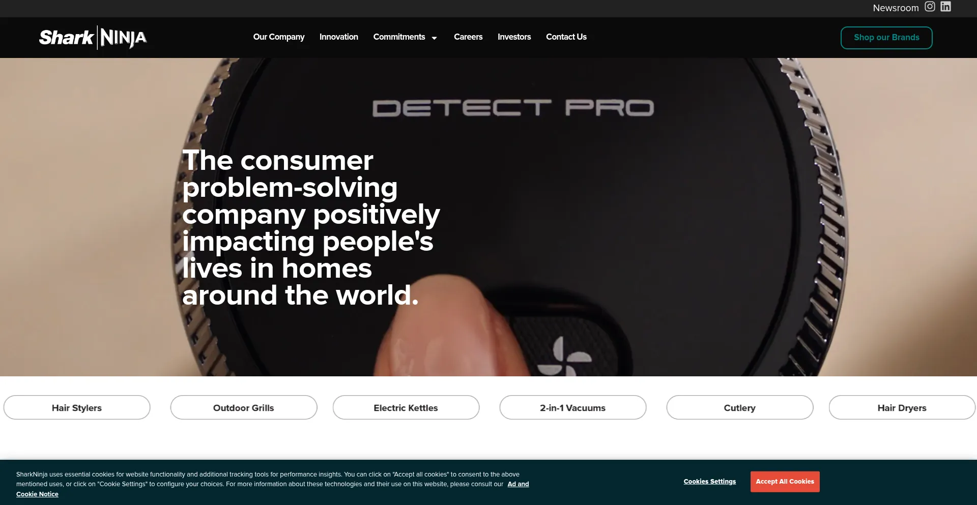 Sharkninja.com Screenshot