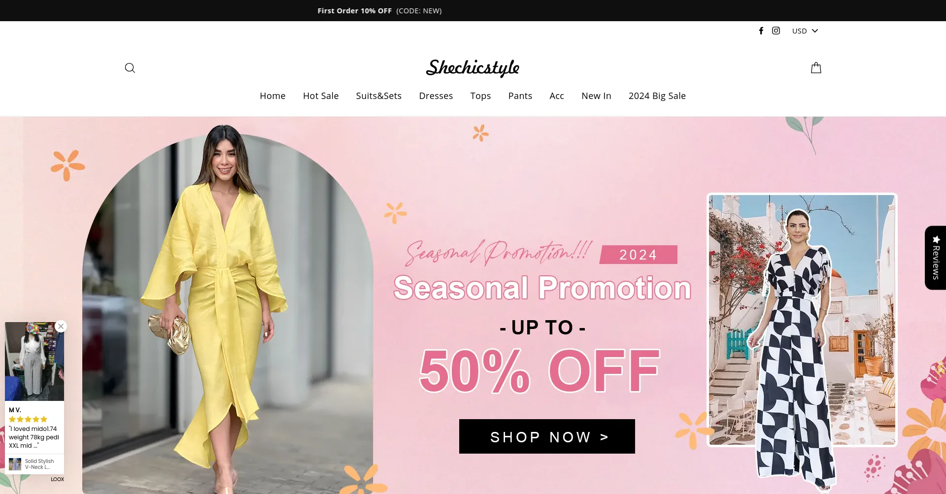 Website screenshot of Shechicstyle.com