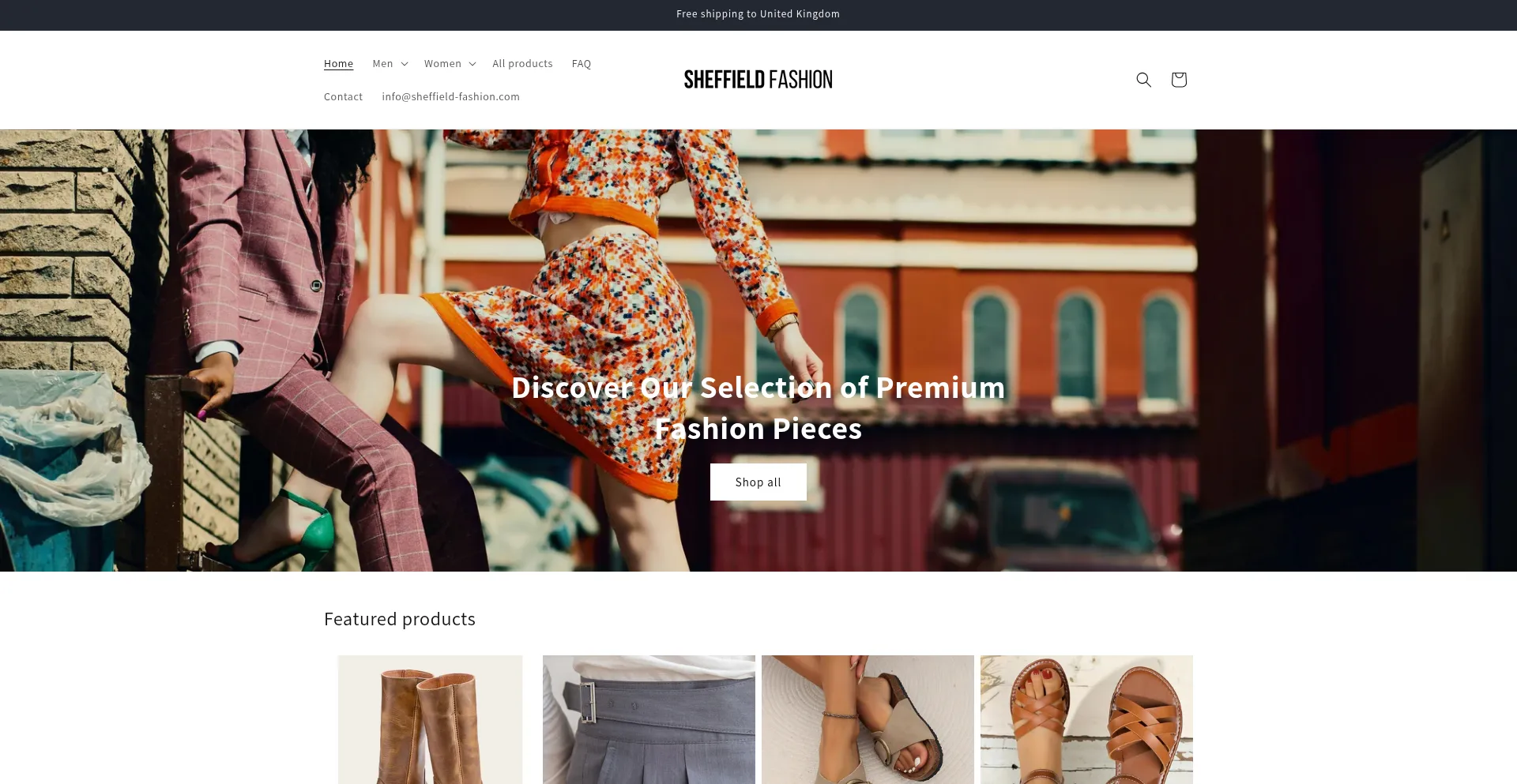Website screenshot of Sheffield-fashion.com