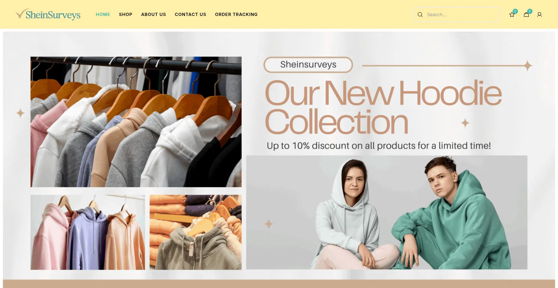 Website screenshot of Sheinsurveys.com