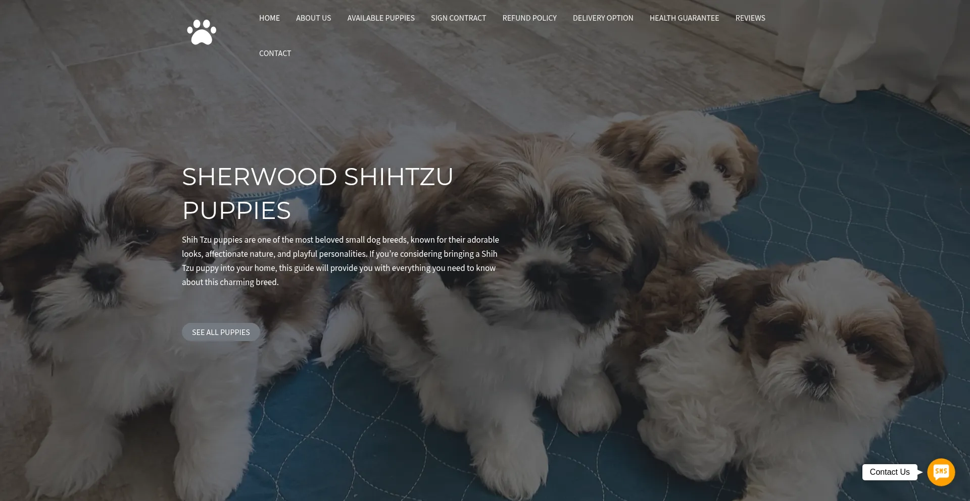 Website screenshot of Sherwoodshihtzupuppies.com