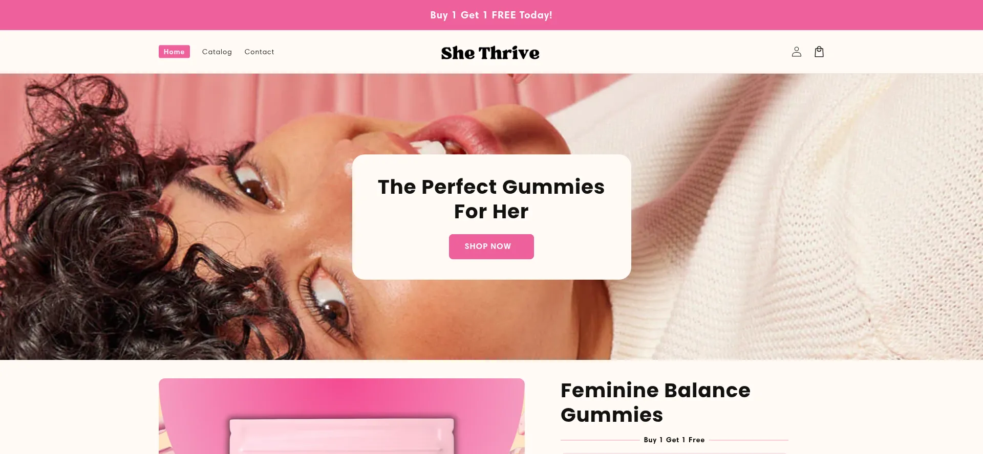 Website screenshot of Shethrive.co