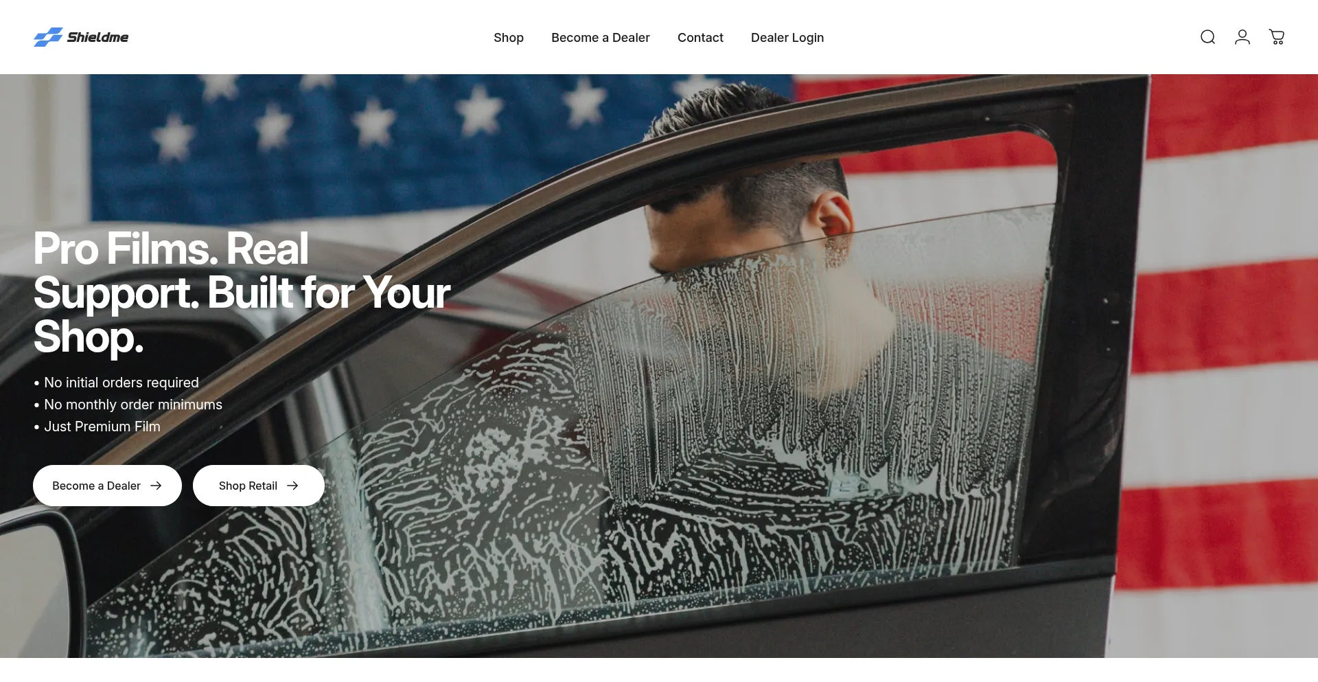 Website screenshot of Shieldmefilms.com