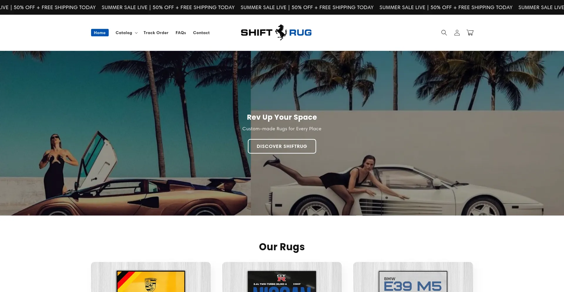 Website screenshot of Shiftrug.com