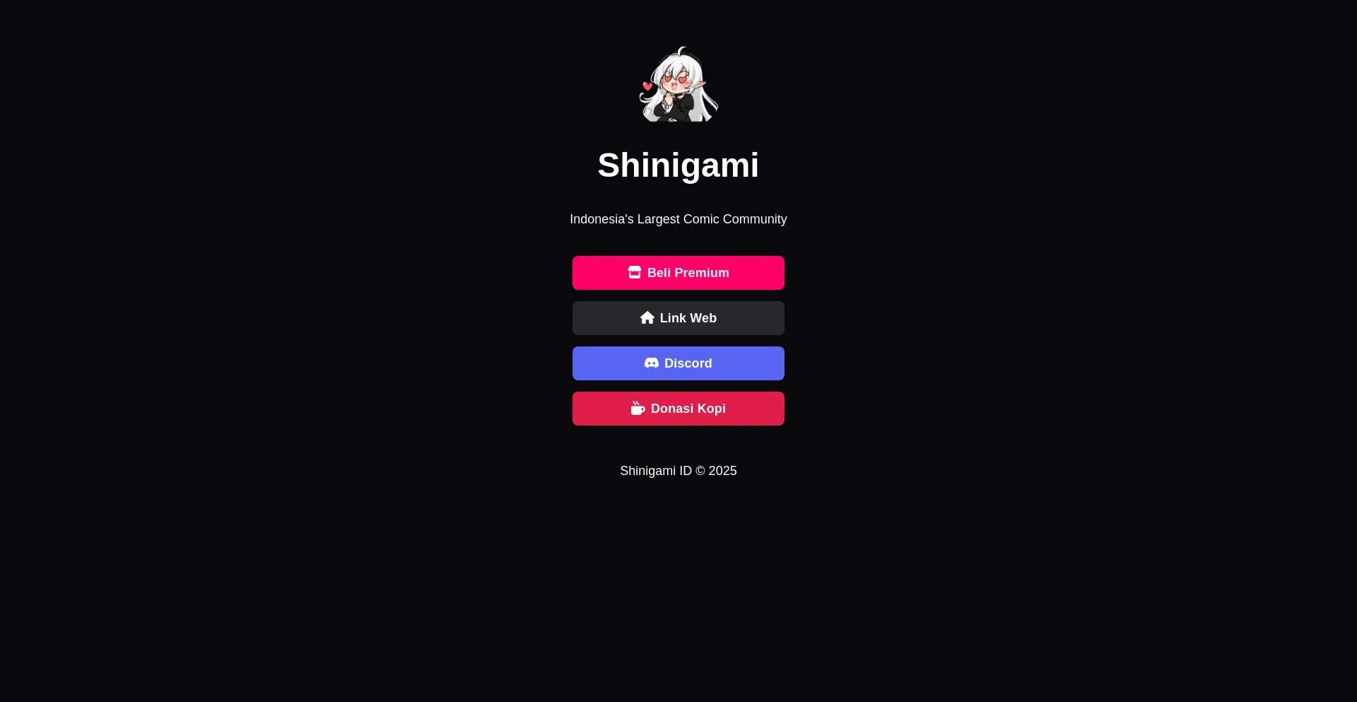 Website screenshot of Shinigami.ae