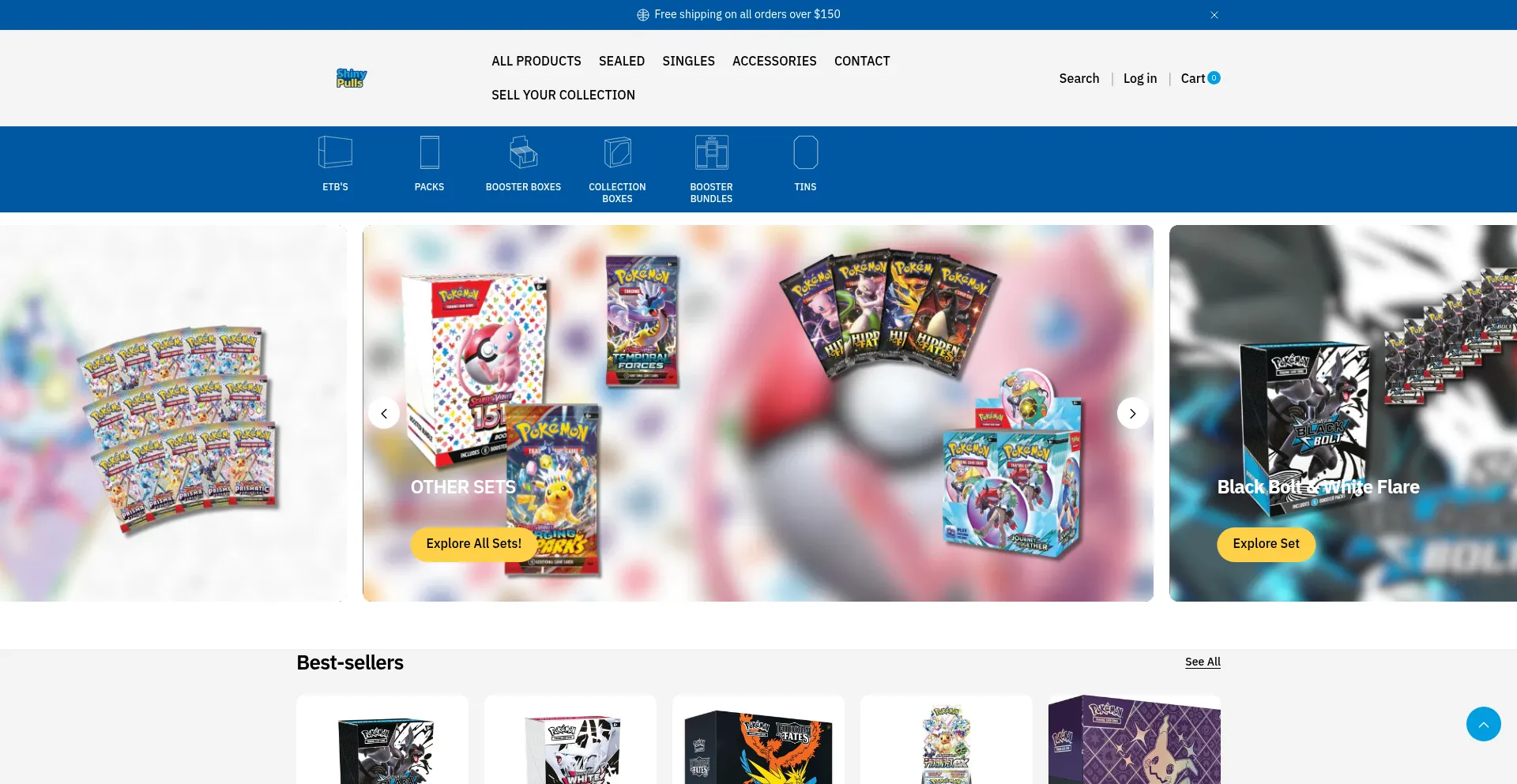 Website screenshot of Shinypullstcg.com