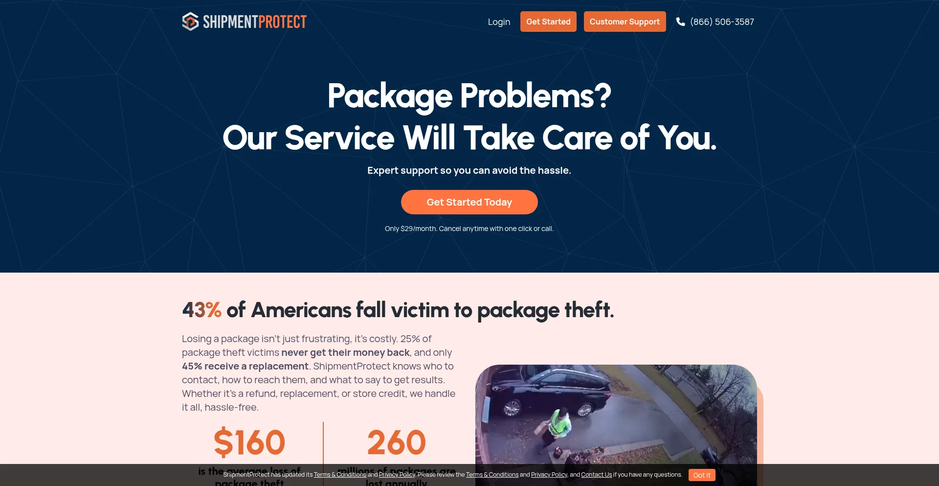 Shipmentprotect.com Screenshot