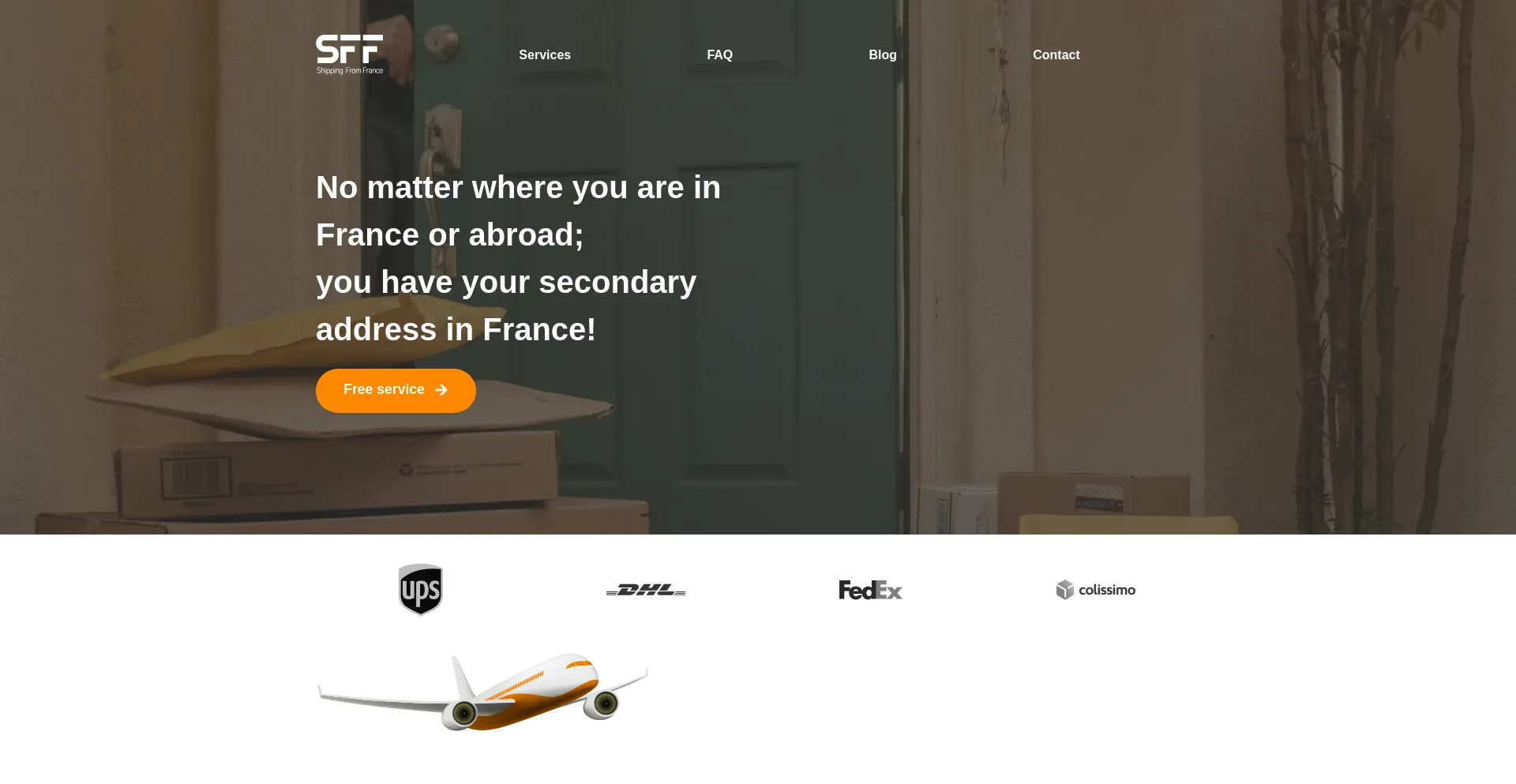 Website screenshot of Shippingfromfrance.com