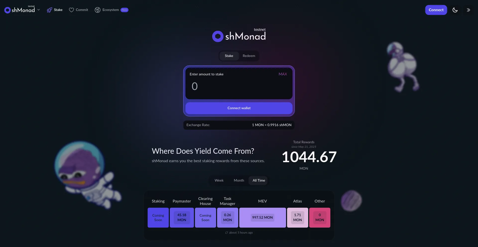 Website screenshot of Shmonad.xyz