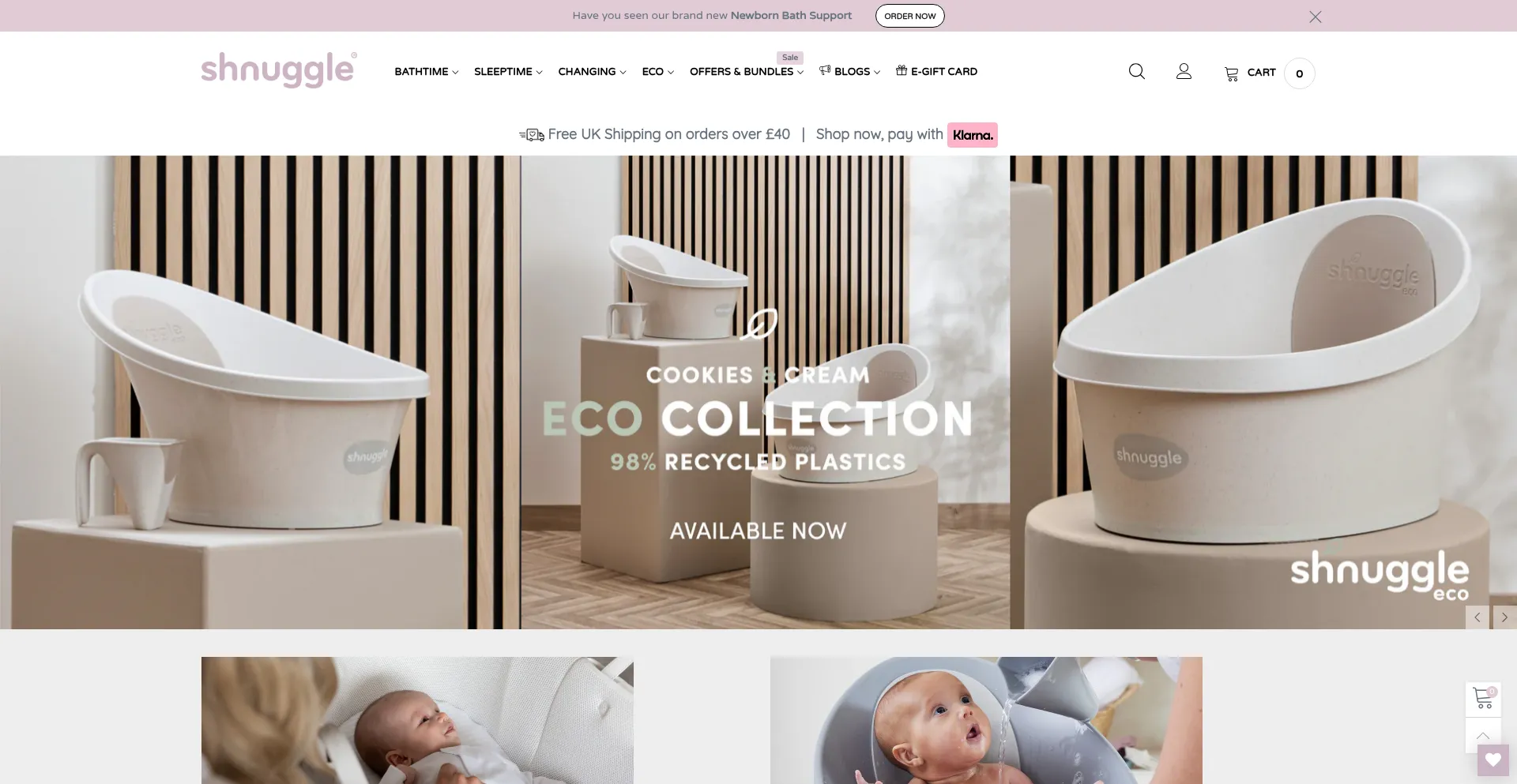 Website screenshot of Shnuggle.com