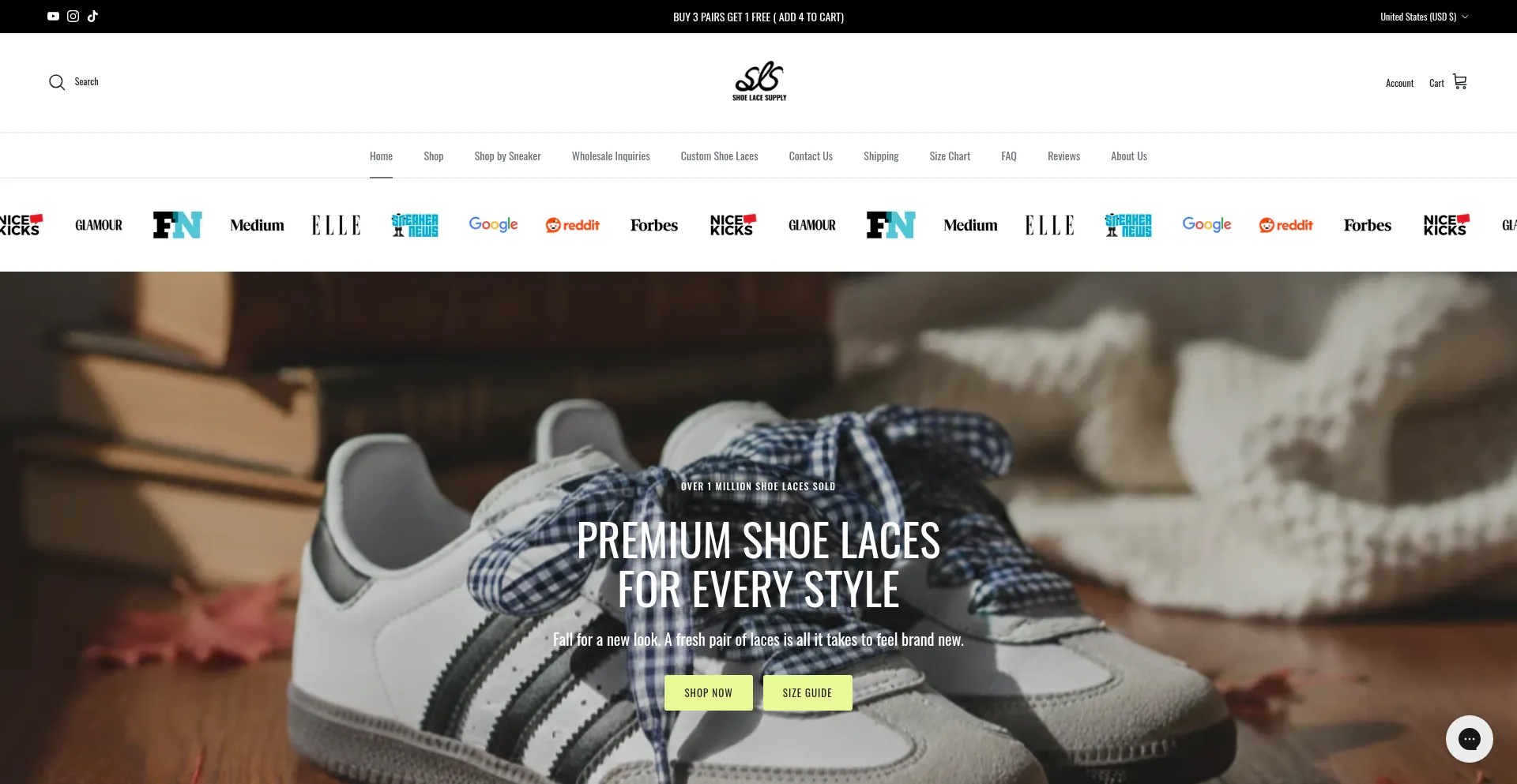 Shoelacesupply.com Screenshot
