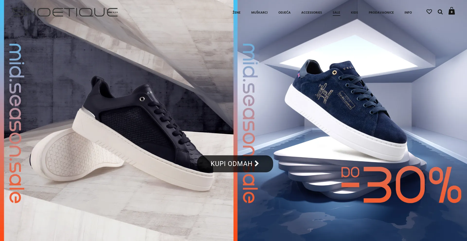 Website screenshot of Shoetique.hr