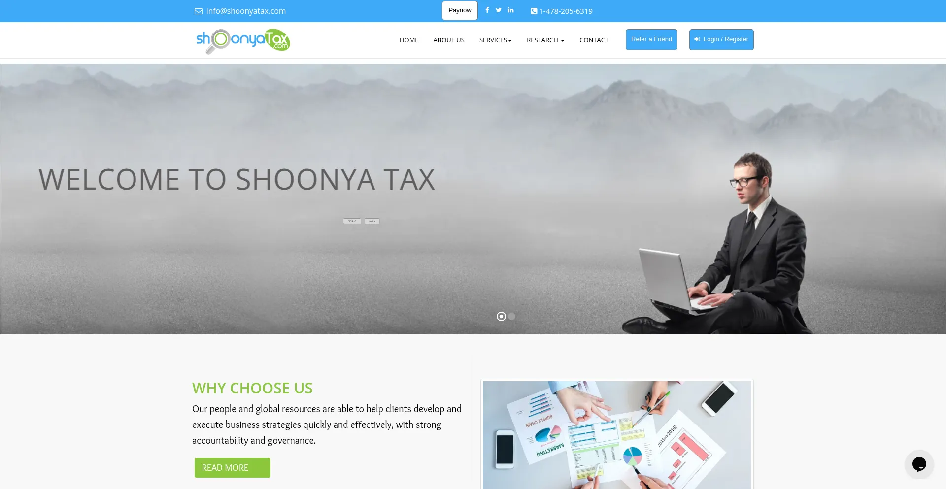 Website screenshot of Shoonyatax.com