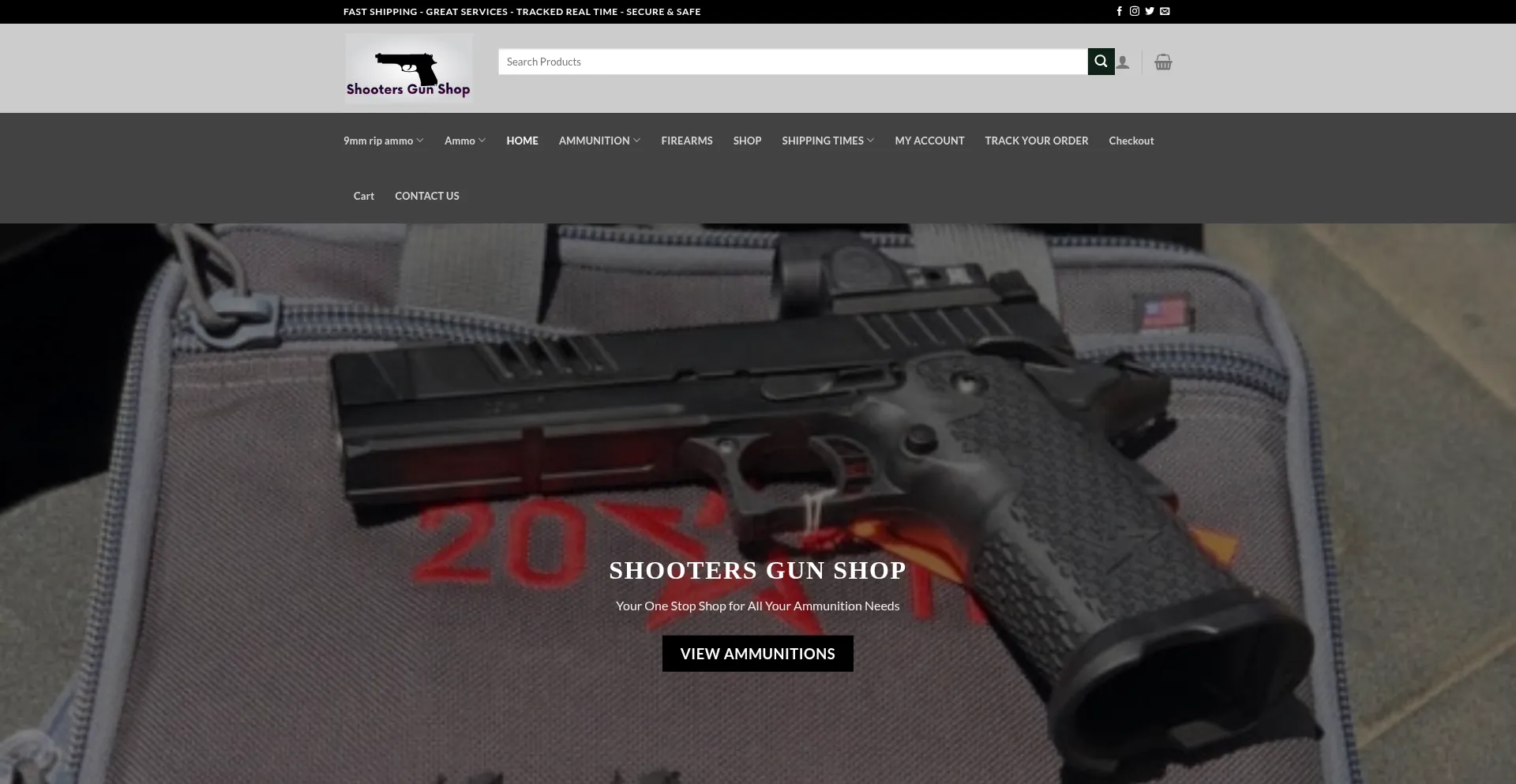 Website screenshot of Shootersgunshop.com