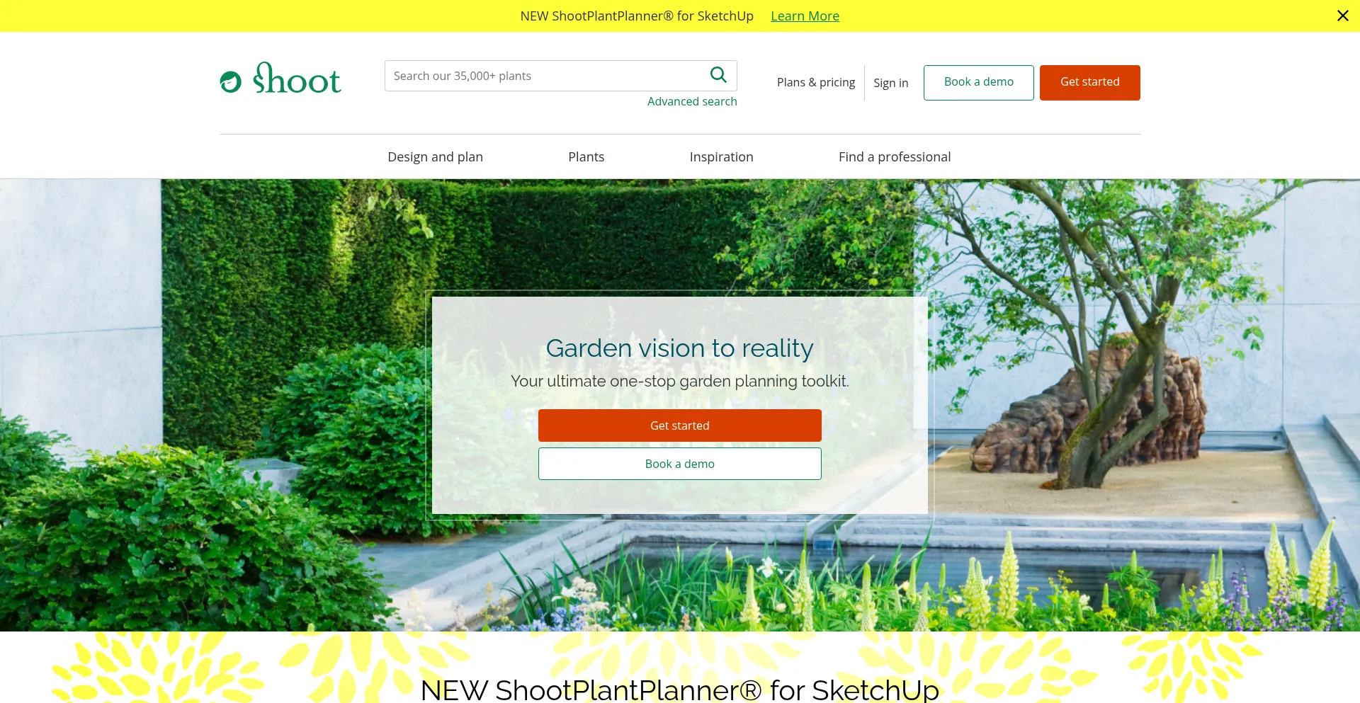 Website screenshot of Shootgardening.com