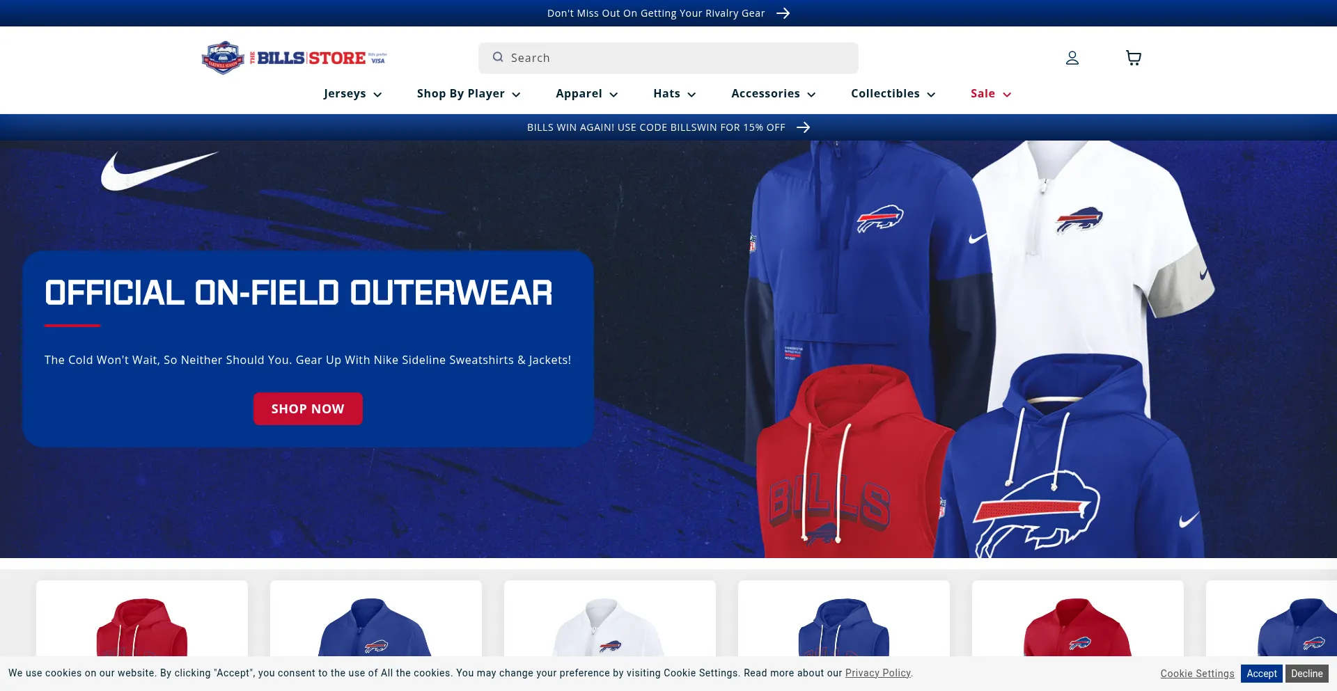 Shop.buffalobills.com Screenshot