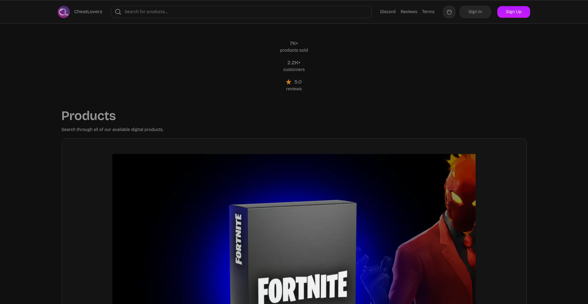 Shop.cheatloverz.store Screenshot