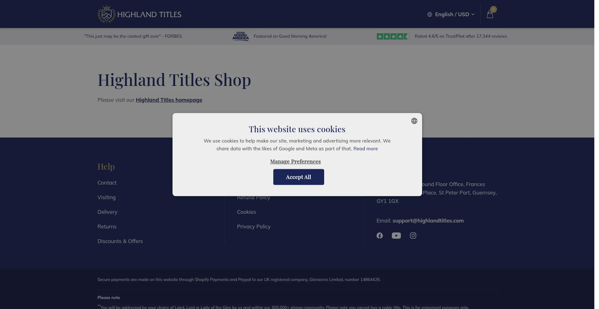 Is Shop.highlandtitles.com Safe?