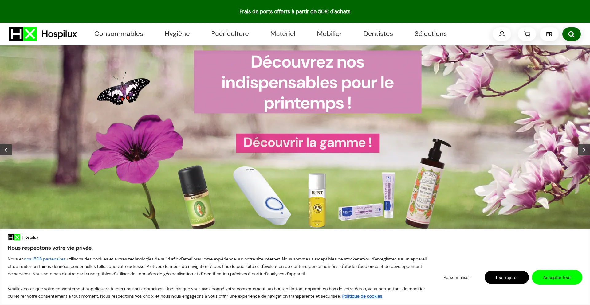 Website screenshot of Shop.hospilux.lu