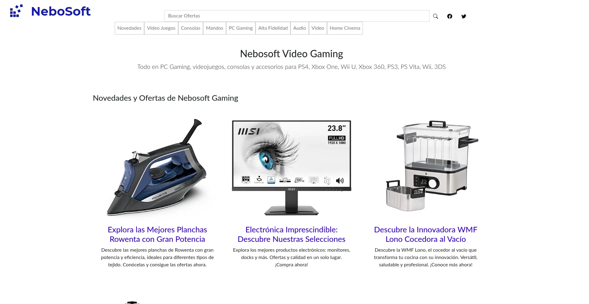 Website screenshot of Shop.nebosoft.net