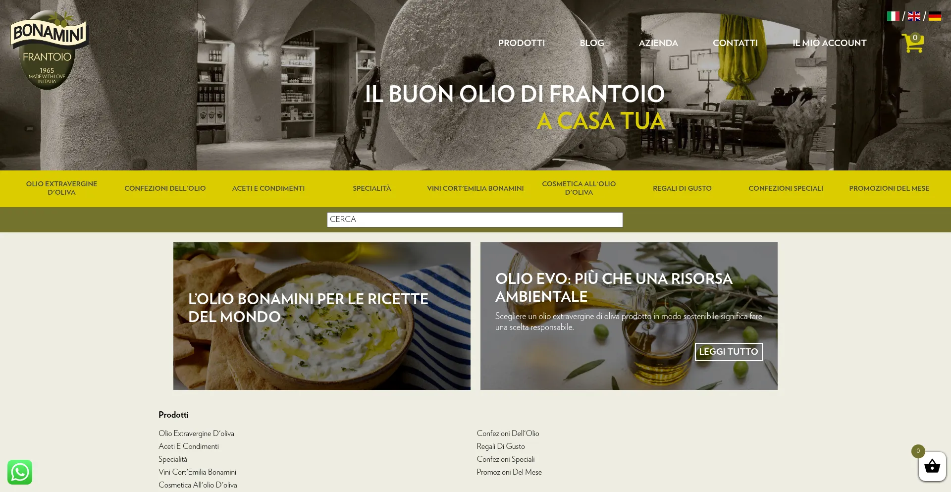 Shop.oliobonamini.com Screenshot
