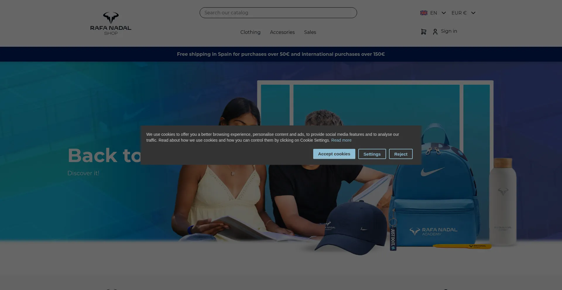 Shop.rafanadalacademy.com Screenshot
