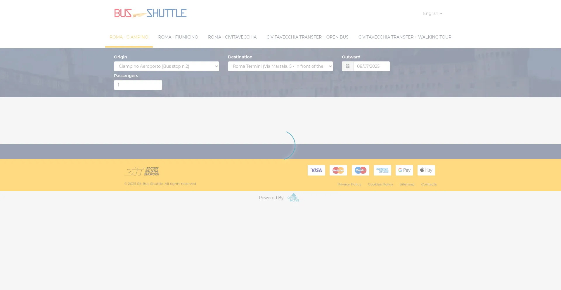 Website screenshot of Shop.sitbusshuttle.com
