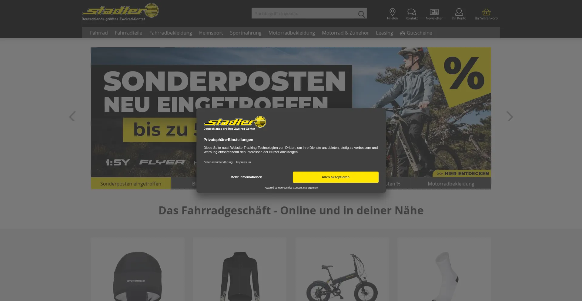 Shop.zweirad-stadler.de Screenshot