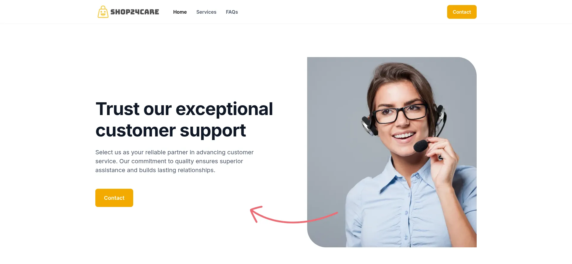 Website screenshot of Shop24care.com