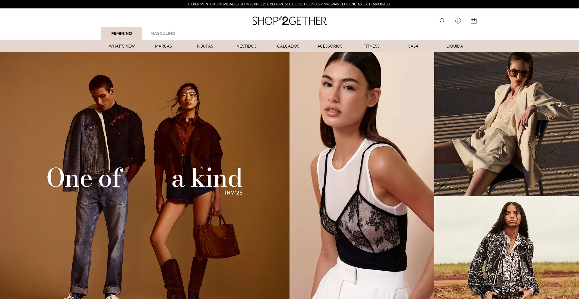 Website screenshot of Shop2gether.com.br