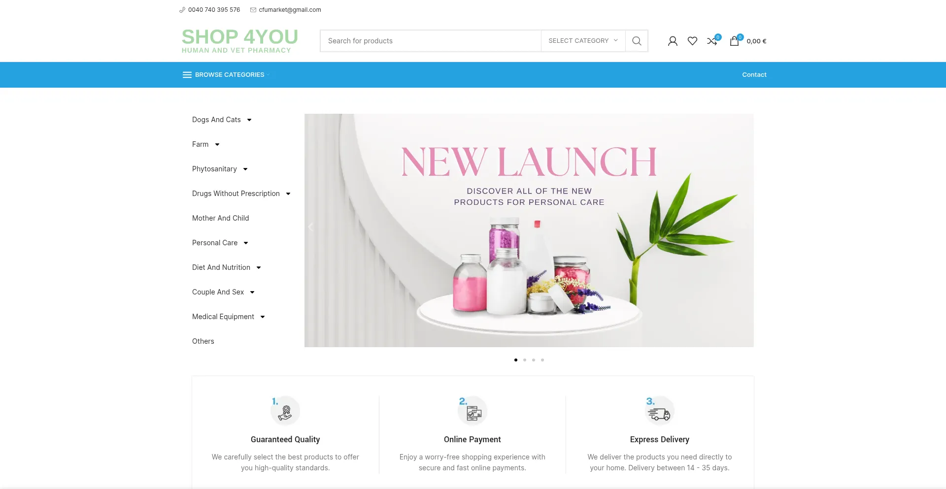 Website screenshot of Shop-4you.com
