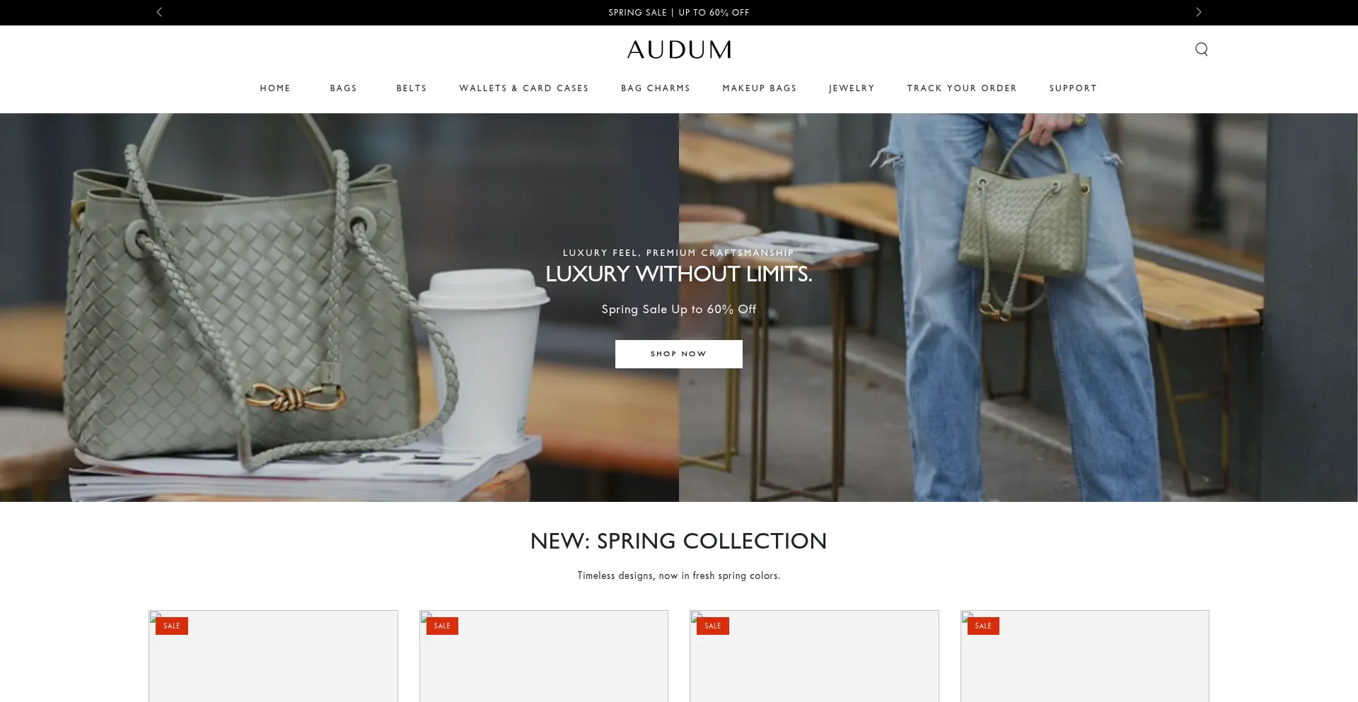 Website screenshot of Shop-audum.com