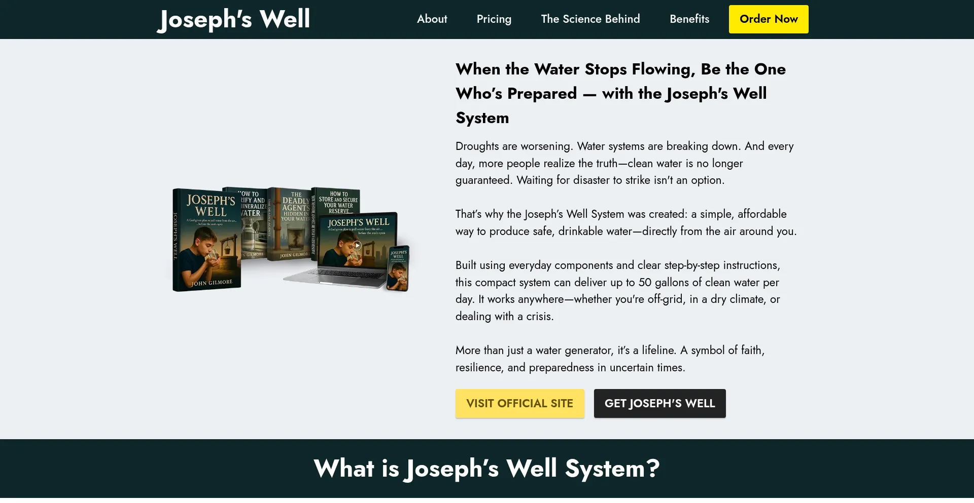 Website screenshot of Shop-josephswell.us