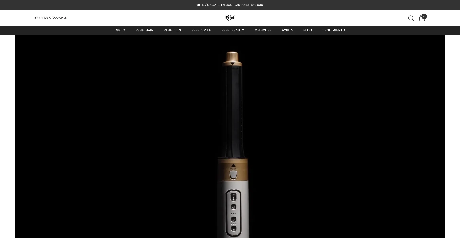 Website screenshot of Shop-rebel.cl