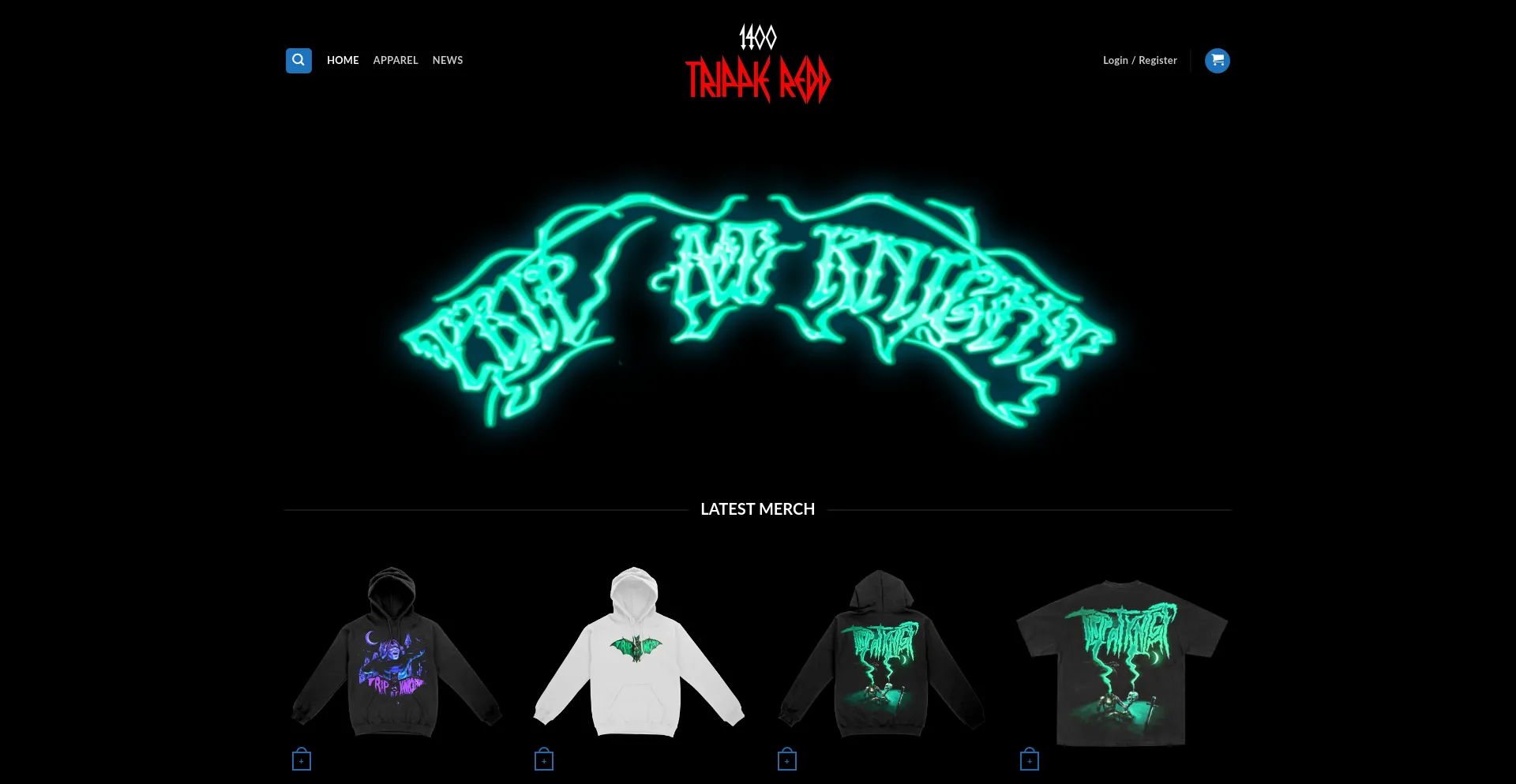 Website screenshot of Shop-trippieredd.com