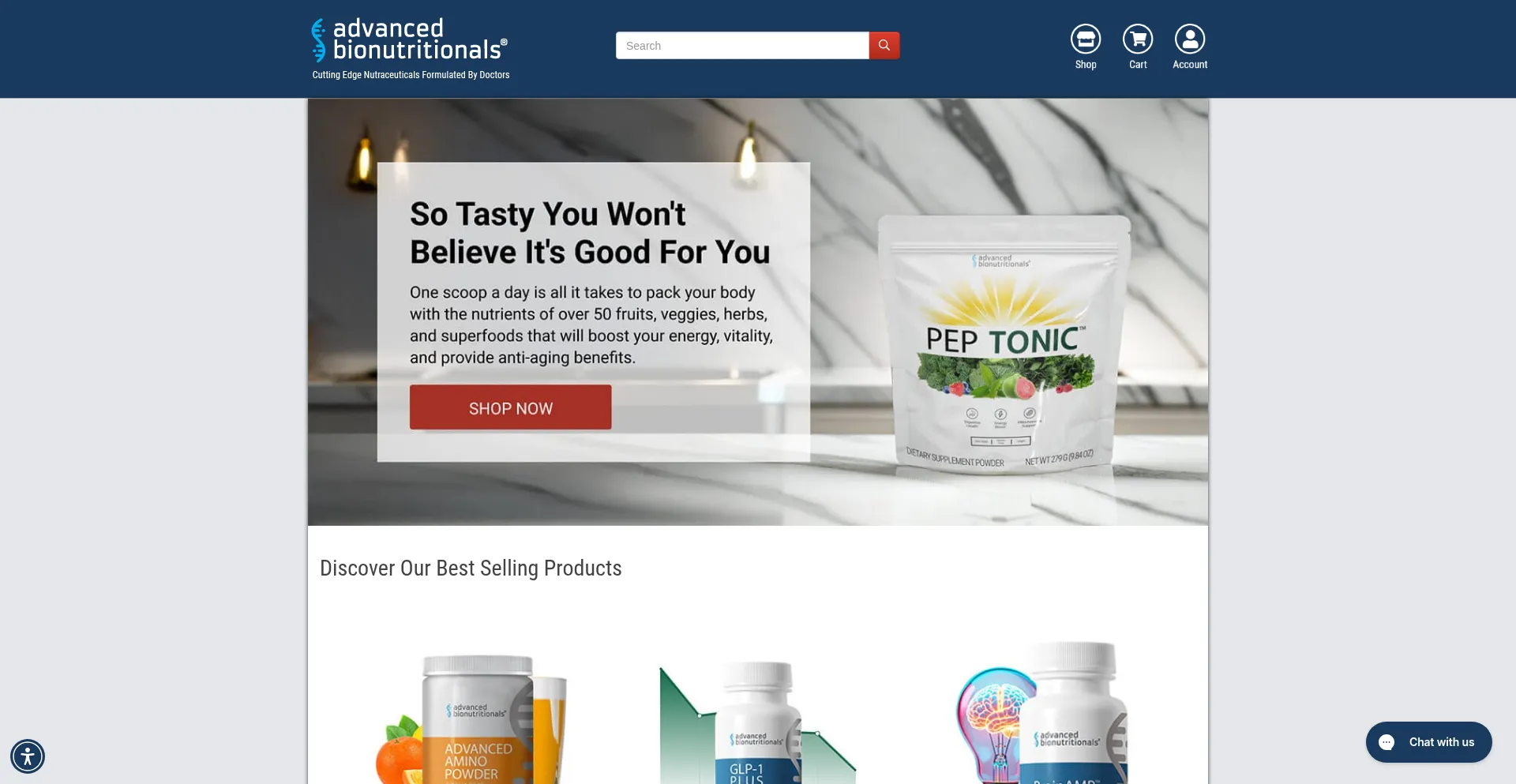 Website screenshot of Shopabn.com