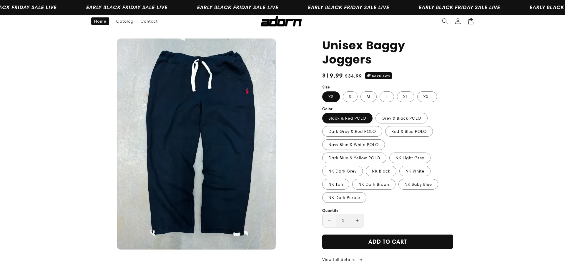 Website screenshot of Shopadornofficial.com