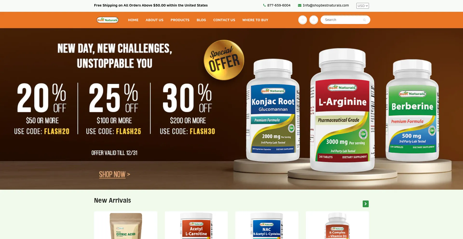 Shopbestnaturals.com Screenshot