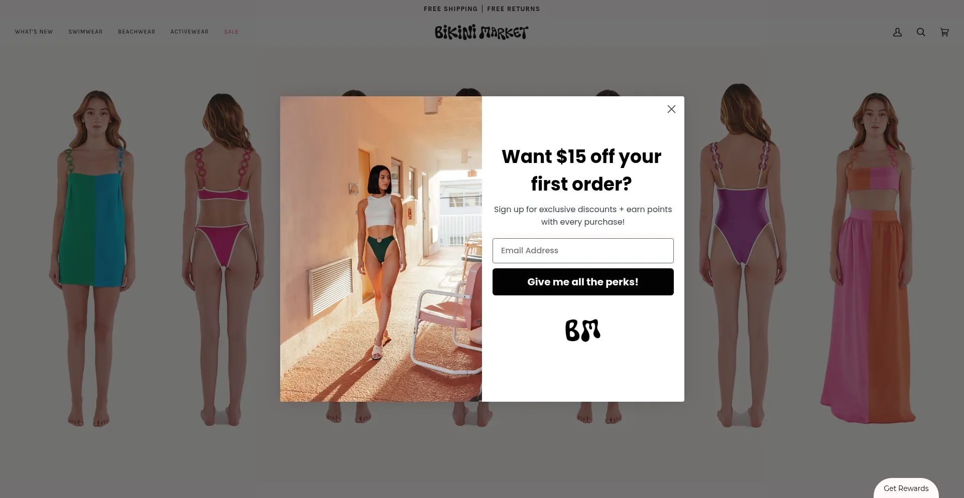 Website screenshot of Shopbikinimarket.com