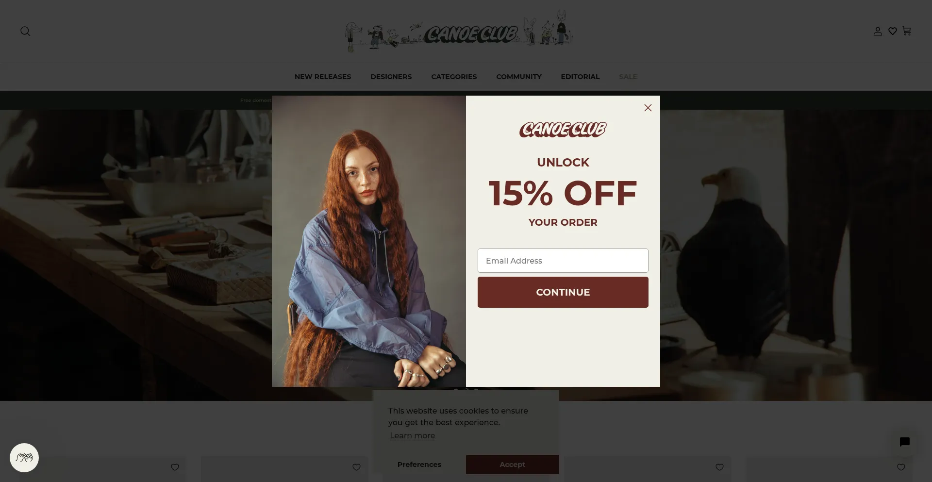 Website screenshot of Shopcanoeclub.com