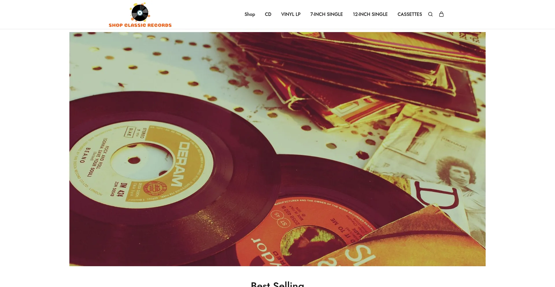 Website screenshot of Shopclassicrecords.com
