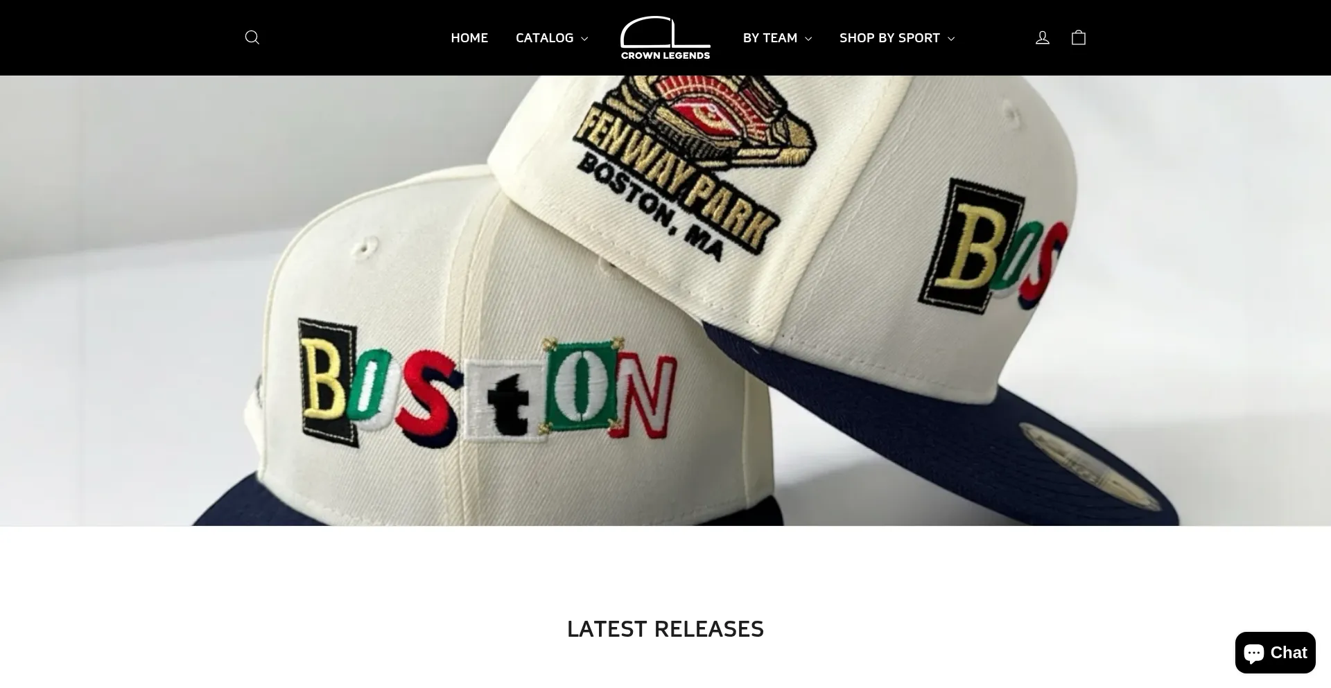 Website screenshot of Shopcrownlegends.com