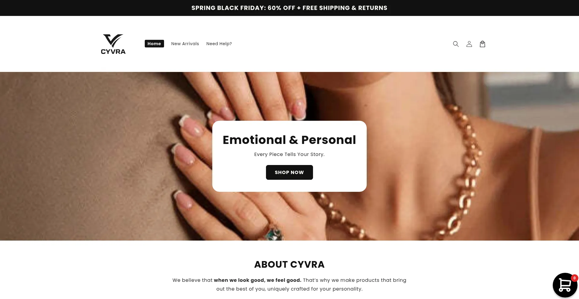 Shopcyvra.com Screenshot