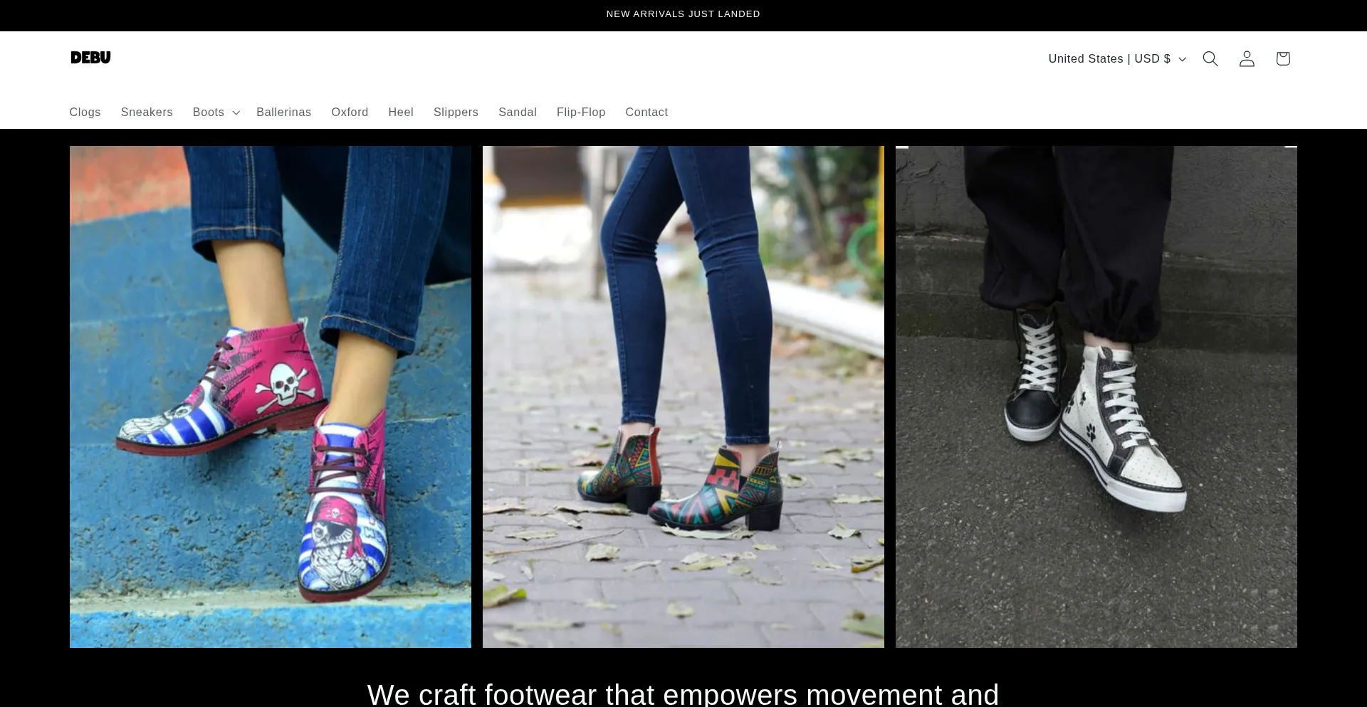 Website screenshot of Shopdebu.com