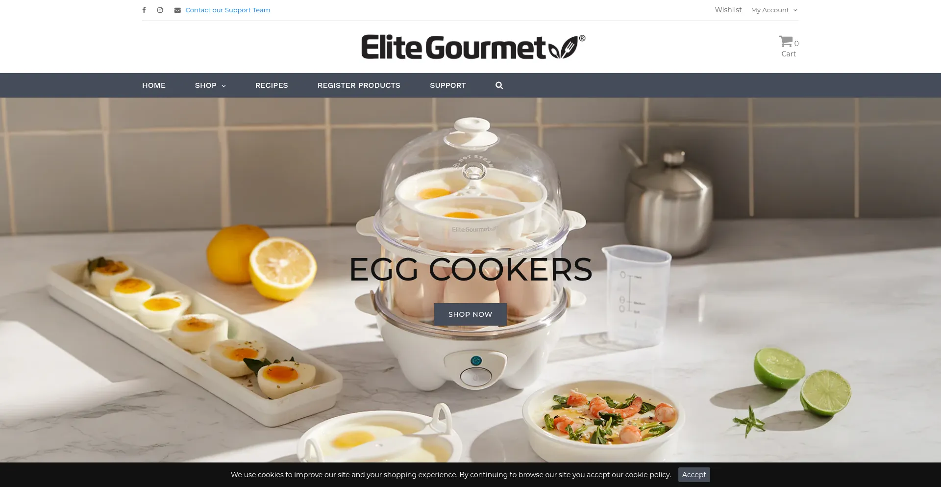 Website screenshot of Shopelitegourmet.com