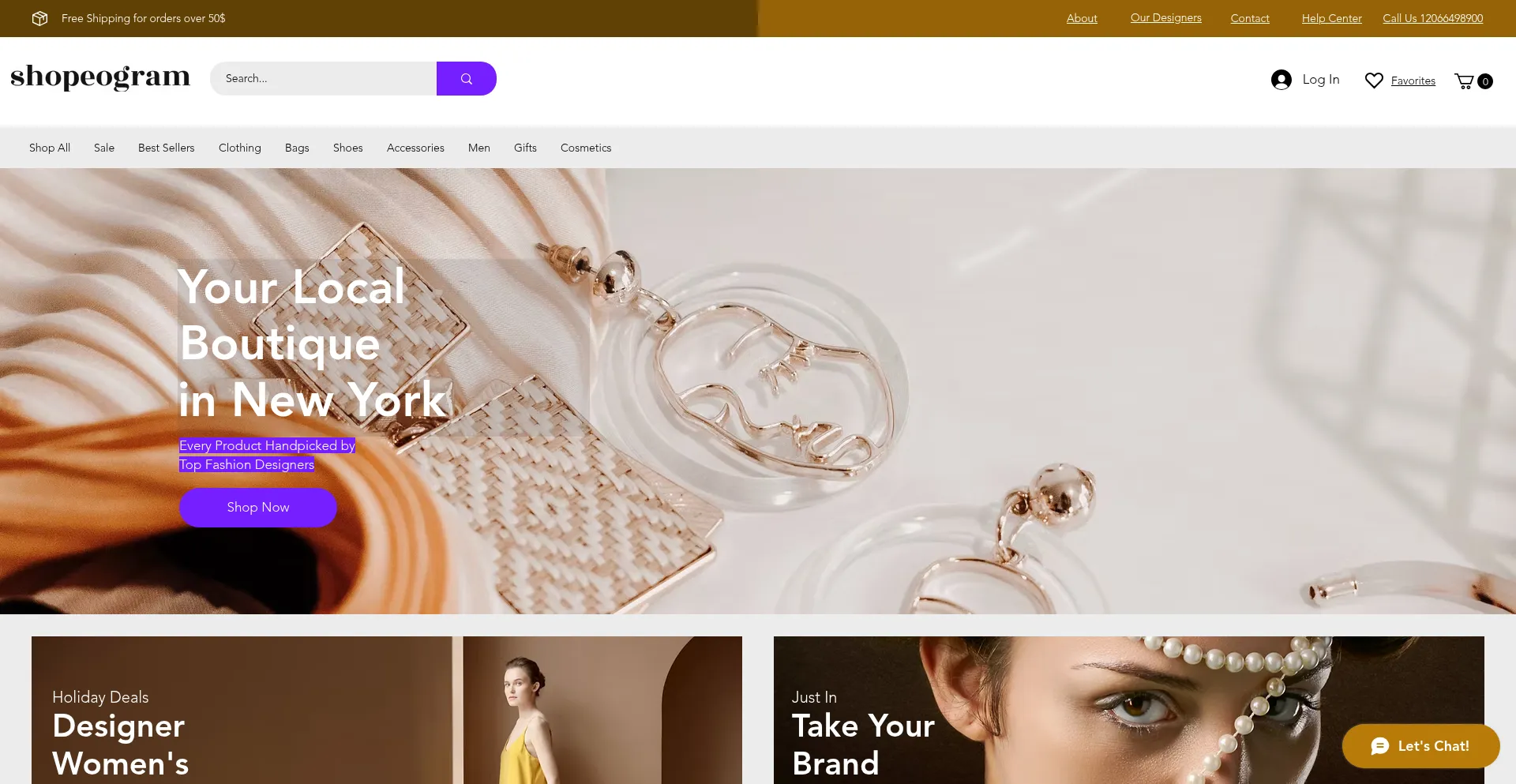 Website screenshot of Shopeogram.com
