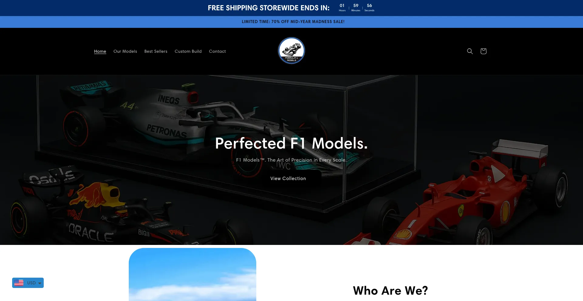 Website screenshot of Shopf1models.com