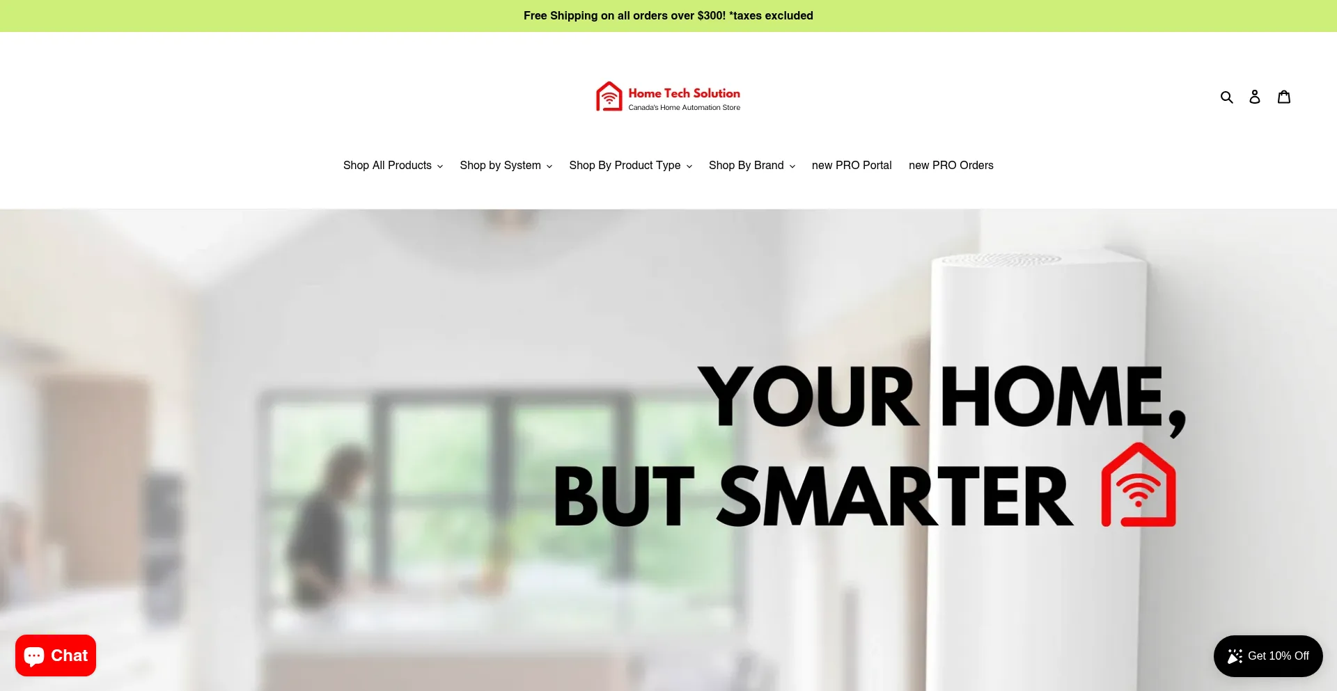 Website screenshot of Shophometechsolution.org